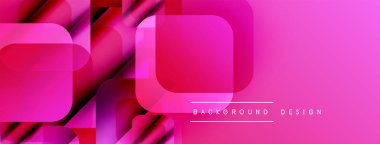 Soyut pembe dizayn özellikleri üst üste binen dikdörtgenler, gradyanlar. Sancaklar ve sunumlar için modern estetik. Canlı renk şeması.