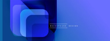 Soyut mavi gradyanlar modern tasarım yaratır. Üst üste binen şekiller derinlik ve doku olduğunu gösteriyor. Minimalist estetik, temiz sunum.