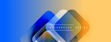 Soyut gradyan şekiller çakışıyor. Turuncuya mavi geçiş. Modern tasarım elementleri dinamik görsel doku oluşturur.