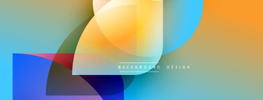 Soyut renkli şekiller örtüşür, dinamik görsel efekt yaratır. Gradyan renkler kusursuz harmanlanarak modern arkaplan tasarımı oluşturur.