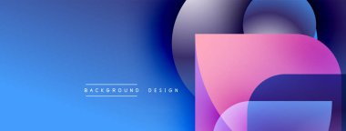 Soyut geometrik şekiller örtüşür, parlak mavi ve pembe renkler yaratır. Arkaplan ve sunumlar için uygun modern tasarım.