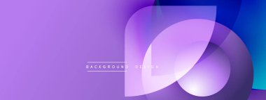 Soyut mor, mavi renkler. Üst üste binen şekiller dinamik görsel efekt yaratır. Modern arkaplan tasarımı ögesi.