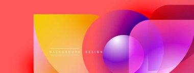 Soyut, enerjik bir arkaplan. Üst üste binen daireler, gradyanlar, sıcak renkler tasarıma hakim. Metin arka plan tasarımı okur. Modern estetik.