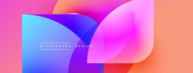 Soyut renkli şekiller örtüşür ve canlı bir zemin oluşturur. Gradyan renkler modern tasarım öğesi sunarak pürüzsüz bir şekilde harmanlanır.