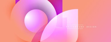 Soyut şekiller, canlı renkler, değişim etkileri. Modern tasarım, şeftali tonları, mor aksanlar. Minimalist kompozisyon, pürüzsüz geçiş.