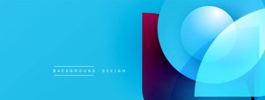 Soyut arkaplan özellikleri üst üste binen şekiller, canlı mavi renkler, ayrıca bordo aksanlar. Modern tasarım elementleri dinamik görsel efekt yaratır.