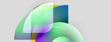 Soyut renkli şekiller örtüşüyor ve dinamik bir zemin oluşturuyor. Gradyan renkleri düzgün bir şekilde harmanlanarak modern görsel cazibe sunuyor.