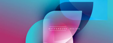 Soyut gradyanlar harmanlanarak, dinamik görsel efekt yaratır. Üst üste binen şekiller derinliği gösteriyor, modern estetiği. Metin arkaplan tasarımı okur.