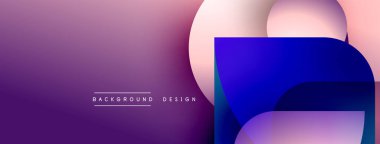 Soyut eğim arkaplanı. Üst üste binen şekiller modern görsel efektler yaratır. Mor, mavi renkler kompozisyona hakim. Minimalist tasarım unsurları.