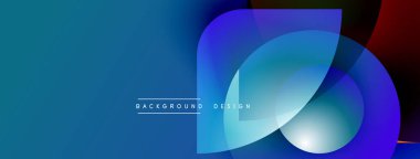 Soyut mavi tasarım üst üste binen yarı saydam şekiller. Renkler modern görsel efekt yaratır. Metin arkaplan tasarımı okur.