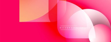 Soyut geometrik şekiller çakışıyor. Pembe, beyaz, turuncu renkler dinamik kompozisyon yaratır. Arka planlar için modern tasarım ögesi.