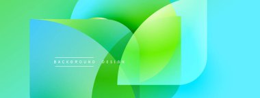 Soyut enerjik tasarım. Üst üste binen daireler dinamik eğimler yaratır. Yeşil, mavi renkler kompozisyona hakim. Metin arkaplan tasarımı okur.