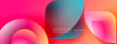 Soyut, enerjik şekiller çakışıyor. Gradyan renkler harmanlanarak modern arkaplan tasarımı oluşturuldu. Yumuşak kıvrımlar hareketi, derinliği gösterir.