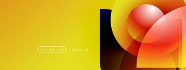 Soyut sarı arkaplan. Üst üste binen şekiller, dinamik görsel ilgi yaratır. Modern tasarım elementleri yenilik ve enerji öneriyor.