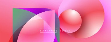 Soyut sıvı şekilleri, pembeler, morlar dinamik bir zemin oluşturur. Modern tasarım elementleri örtüşüyor, canlı bileşim oluşturuyor.