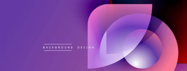 Soyut mor tasarım katmanlı şekiller, gradyanlar içerir. Metin elemanları ile modern arkaplan, pürüzsüz geçişler.