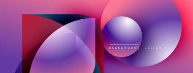 Soyut şekiller örtüşüyor, canlı pembeler, morlar, kırmızılar yaratıyor. Modern tasarım pürüzsüz eğimlere ve dinamik bileşimlere sahiptir. Metin arkaplan tasarımı okur.