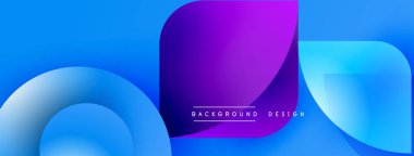 Soyut sıvı şekilleri, canlı mavi mor gradyan. Arka planlar için modern tasarım unsuru, dijital sanat. Düz eğriler dinamik bileşim oluşturur.