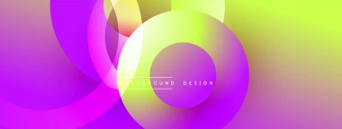 Soyut, enerjik bir arkaplan. Üst üste binen daireler dinamik renk değişimleri yaratır. Modern tasarım elementleri akıcılık ve enerji öneriyor.
