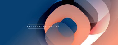 Soyut geometrik şekiller çakışıyor. Mavi, mercan, lavanta renkleri modern tasarım yaratır. Minimalist tarz, temiz çizgiler dinamik bileşim sunar.