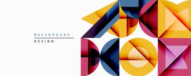 Soyut geometrik desen. Canlı renkler dinamik bileşim yaratır. Şekiller üst üste biniyor, modern tasarımı oluşturuyor. Temiz çizgiler, koyu karşıtlıklar mevcut şık arkaplan.