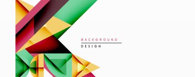 Soyut geometrik şekiller örtüşür, dinamik bileşim yaratır. Canlı renkli, yeşil, kestane rengi, beyaz alana karşı siyah kontrast. Arka planlar için modern tasarım ögesi.