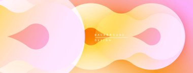 Soyut arkaplan özellikleri üst üste binen şekiller, eğim renkleri. Yumuşak pembeler, portakallar, sarılar düzgün bir görsel akış yaratır. Modern tasarım ögesi.