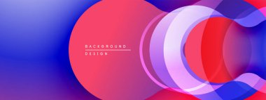 Soyut akışkan şekiller, canlı renklerin karışımı. Gradyan arka plan dinamik görsel efekt yaratır. Modern tasarım ögesi.