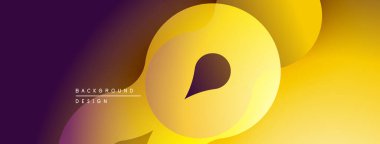 Soyut eğim arkaplanı. Sarı, mor renkler düzgün bir şekilde harmanlanır. Akan şekilli minimalist tasarım, modern estetik.