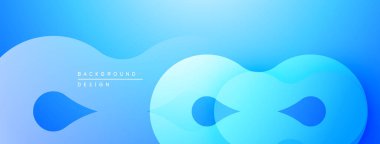 Soyut mavi arkaplan akış şekilleri, eğim renkleri. Metin arkaplan tasarımlı minimalist tasarım. Düz eğriler dinamik bileşim oluşturur.