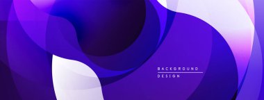 Soyut sıvı şekilleri, mor renkler baskın gelir. Pürüzsüz gradyanlar dinamik bileşim oluşturur. Arka planlar için modern tasarım ögesi.