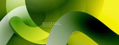 Soyut akışkan şekiller, canlı yeşil sarı gradyanlar. Modern tasarım, düz eğriler dinamik görsel efekt yaratır.