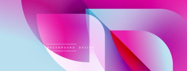 Soyut sıvı şekilleri örtüşür, parlak pembe ve mavi renkler yaratır. Arkaplan ve sunumlar için modern tasarım ögesi.