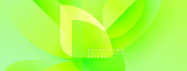 Parlak yeşil soyut arka plan. Sıvı şekiller üst üste binerek, dinamik görsel efekt yaratır. Metin arka plan tasarımı okur. Basit, modern estetik..