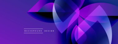 Soyut mor tasarım, üst üste binen şekiller. Dinamik bileşim modern görsel etki yaratır. Yumuşak eğimler derinliği artırır.