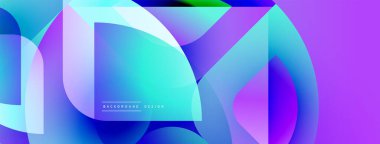 Soyut, canlı şekiller örtüşüyor, dinamik, renkli bir arkaplan oluşturuyor. Gradyan renkler düzgün bir şekilde harmanlanarak modern estetik sunuyor..