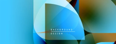 Soyut geometrik şekiller, canlı maviler, yeşiller, kahverengiler harmanlanır. Modern tasarım, pürüzsüz gradyanlar dinamik görsel efekt yaratır.