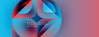 Soyut renkli tasarım. Akışkan şekiller mavileri, kırmızıları, pembeleri harmanlıyor. Gradyan efektli modern arkaplan, basit metin örtüsü.