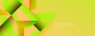 Soyut geometrik şekiller örtüşür, parlak sarı ve yeşil renkler yaratır. Sancaklar ve arkaplanlar için modern tasarım ögesi.