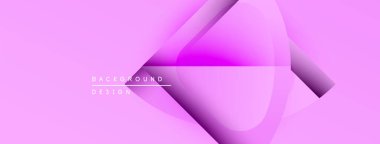 Soyut pembe tasarım katmanlı şekiller, gradyanlar. Minimalist stil projeler için modern arka plan yaratır. Yumuşak eğriler kompozisyona hakim.