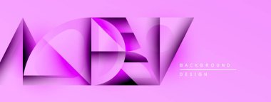 Soyut pembe arka plan katmanlı geometrik şekiller. Gradyan renkler derinlik yaratır, modern tasarım ögesi. Metin arkaplan tasarımı okur.