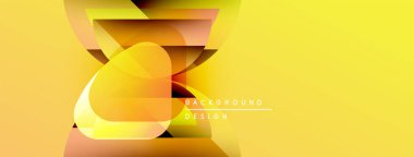 Soyut sarı tasarım katmanlı geometrik şekiller içerir. Gradyan renkler dinamik görsel efekt yaratır. Projeler için modern arkaplan.