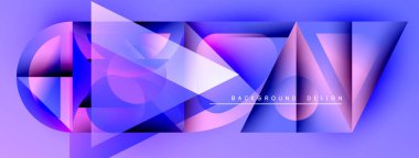 Soyut geometrik tasarım. Canlı mor, mavi gradyanlar dinamik bileşim oluşturur. Modern, şık arkaplan ögesi.