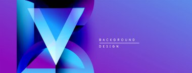 Soyut tasarım, V harfini oluşturan canlı mavi, mor gradyanlar içerir. Modern estetik arka planlar, sunumlar için uygundur..