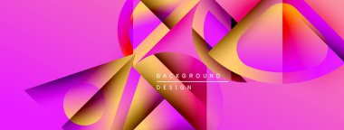 Soyut pembe tasarım üst üste binen şekiller, gradyanlar, dinamik kompozisyon. Modern estetik, canlı renkler görsel ilgi yaratıyor.