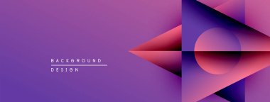 Soyut mor tasarım geometrik şekiller, gradyanlar içerir. Sunumlar için modern arka plan, dijital sanat. Minimalist estetik.