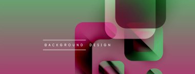 Soyut geometrik şekiller örtüşüyor, canlı pembe, yeşil bir eğim yaratıyor. Modern tasarım elementleri dijital sanat, arkaplan dokusu.