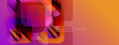 Soyut geometrik şekiller çakışıyor. Canlı turuncu, mor renkler modern tasarım yaratır. Yumuşak eğimler, dinamik bileşimler.