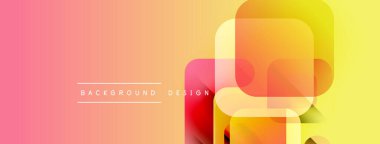 Soyut eğim arkaplanı. Üst üste binen kareler dinamik görsel efekt yaratır. Sıcak renkler kompozisyona hakim. Modern tasarım ögesi.