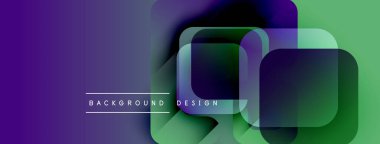 Soyut arkaplan özellikleri üst üste binen kareler, eğim renkleri. Mor, yeşil renkler tasarıma hakim, metin arkaplan tasarımı.